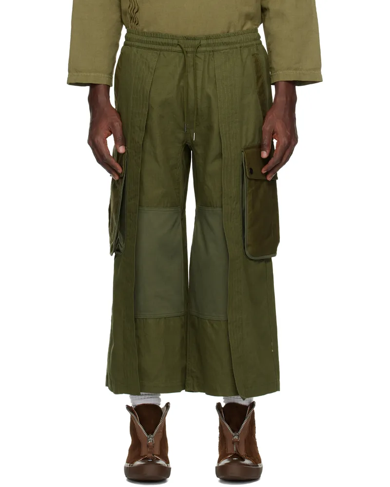 maharishi Khaki M42 Hakama Cropped Cargo Pants Olive