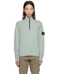 Stone Island Blue Half-Zip Sweater Vgrey