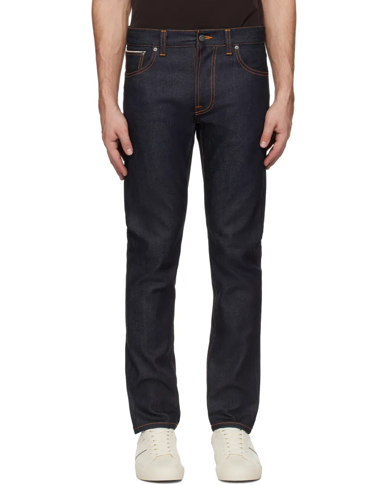 Nudie Jeans Navy Lean Dean Jeans Dry