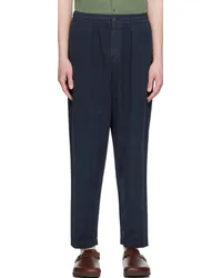 Universal Works Navy Pleated Trousers Navy