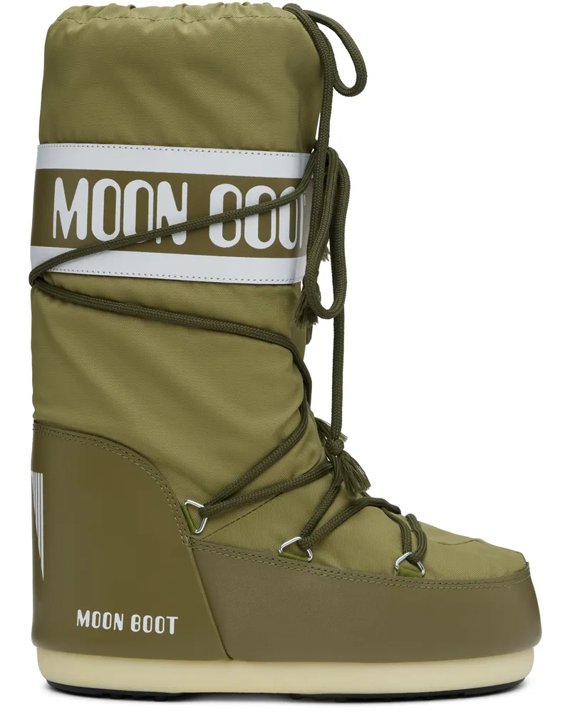 Moon Boot Khaki Icon Nylon Boots M006