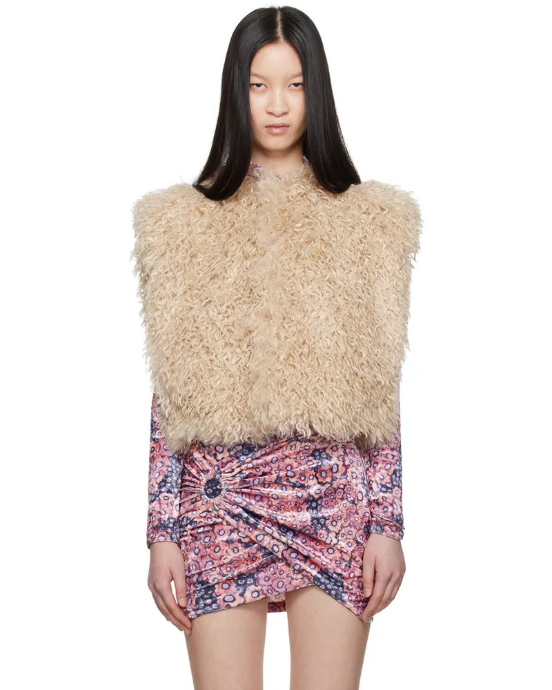 Isabel Marant Off-White Florana Faux-Fur Vest 23ec