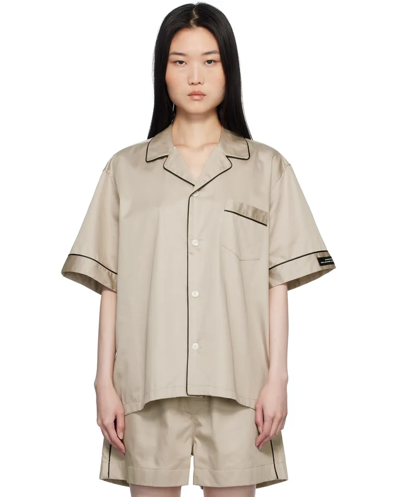 MAGNIBERG Taupe Sorbetto Short Sleeve Pyjama Shirt Clay