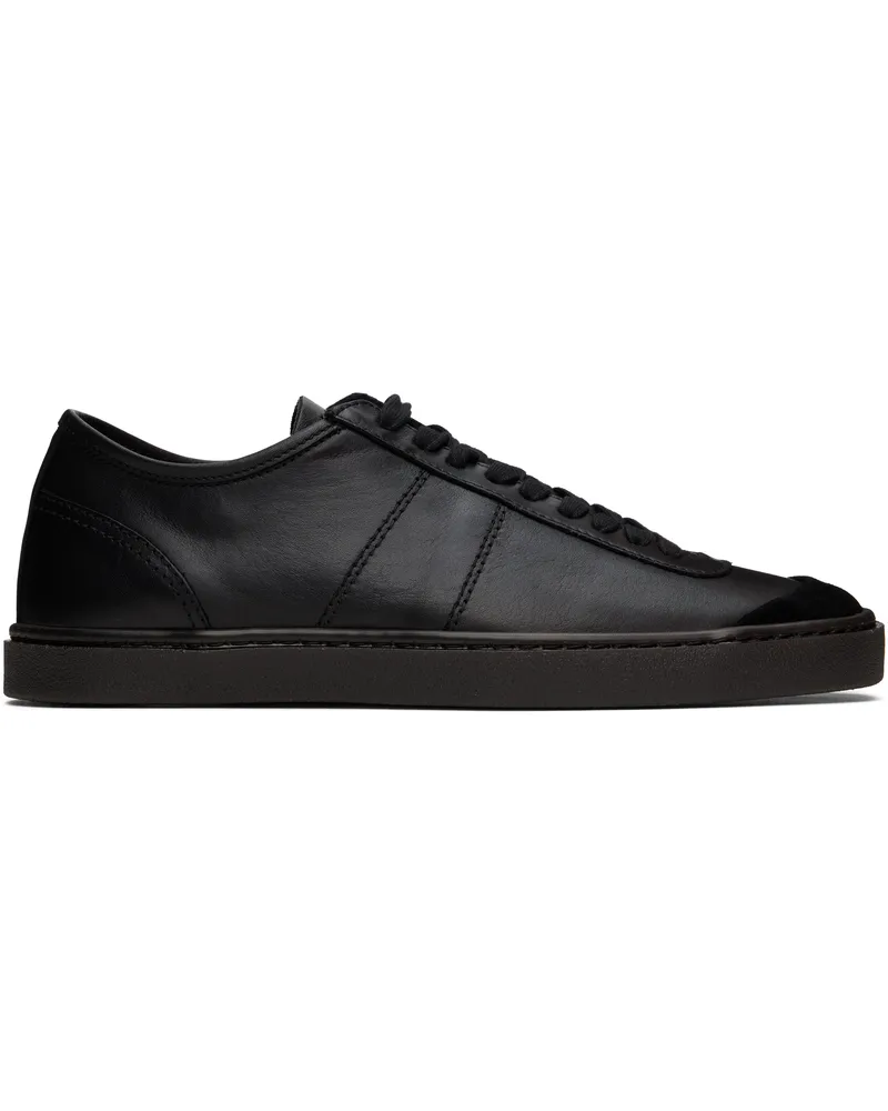 Christophe Lemaire Black Linoleum Basic Laced Up Sneakers Bk999
