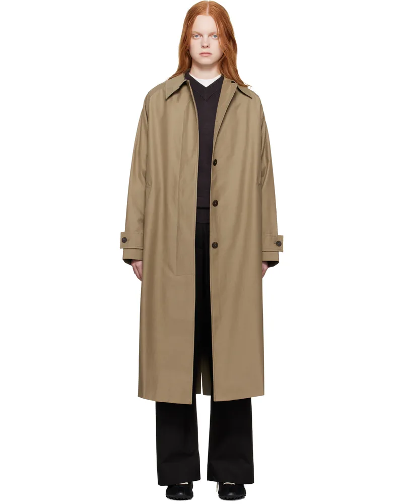 Studio Nicholson Taupe Holin Technical Cotton Trench Coat Dark