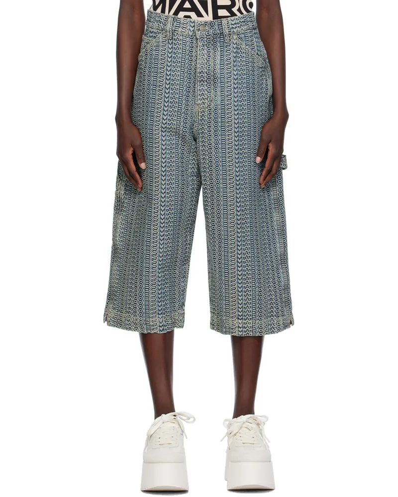 Marc Jacobs Blue 'The Washed Monogram' Denim Shorts 473