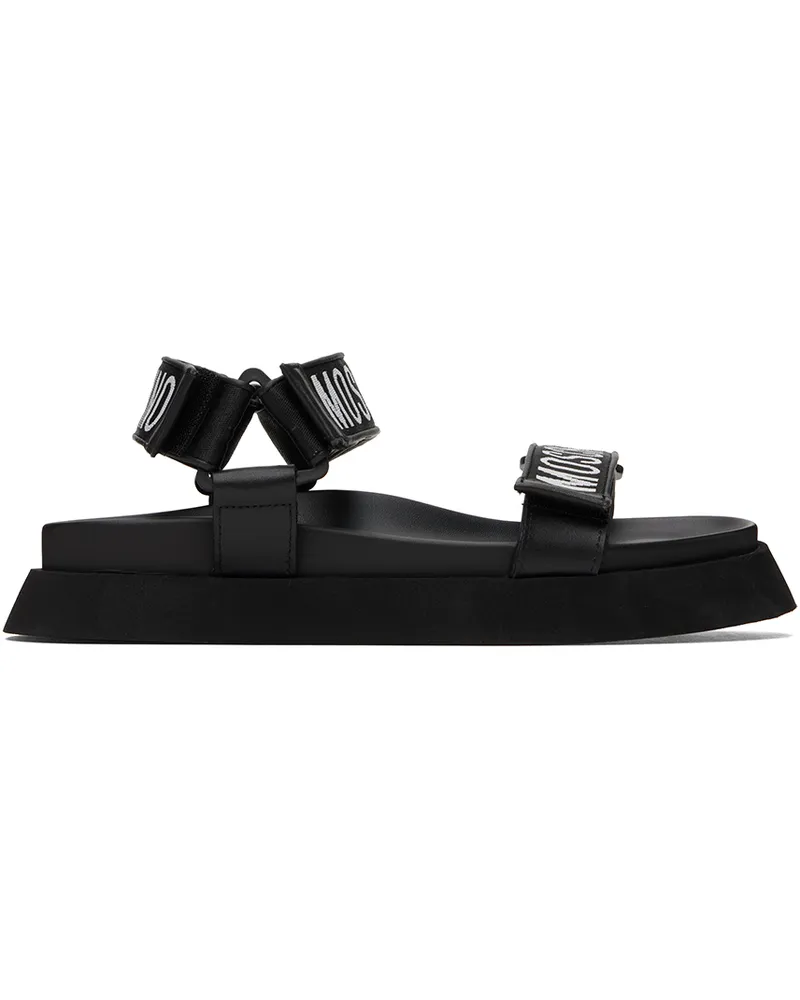 Moschino Black Logo Sandals Black-white