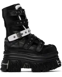 VETEMENTS Black & White New Rock Edition Gamer Boots Black