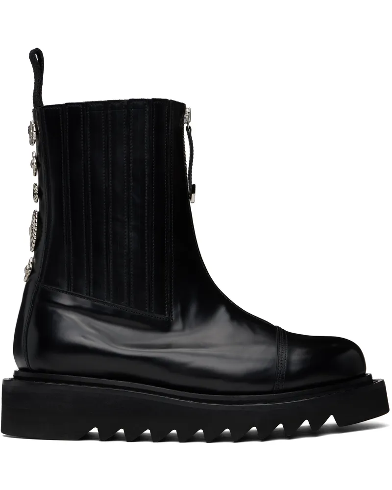 Toga SSENSE Exclusive Black Leather Chelsea Boots Black
