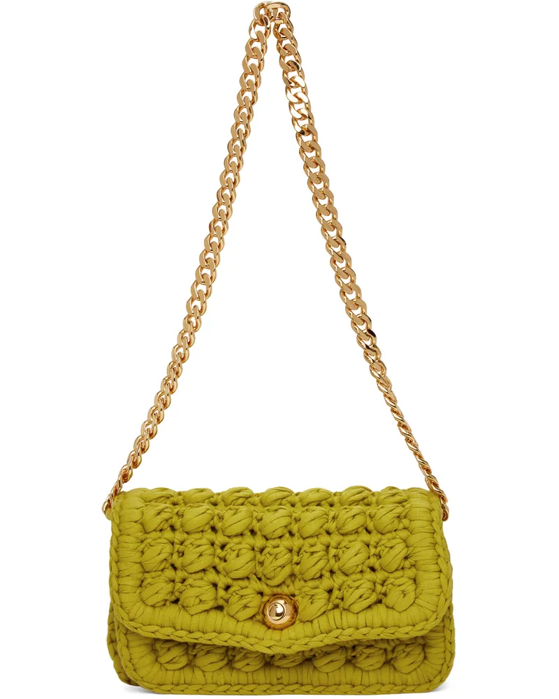 Bottega Veneta Green Crochet Shoulder Bag 3520