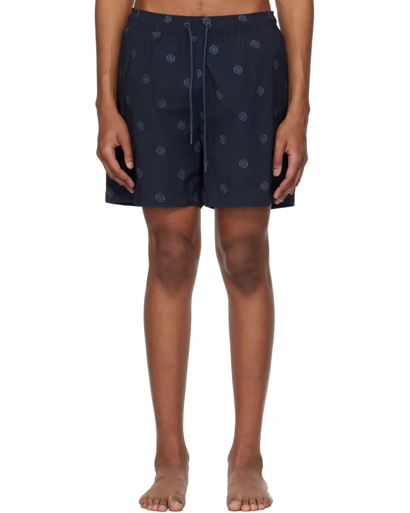 HUGO BOSS Navy Quick-Dry Swim Shorts 412-navy
