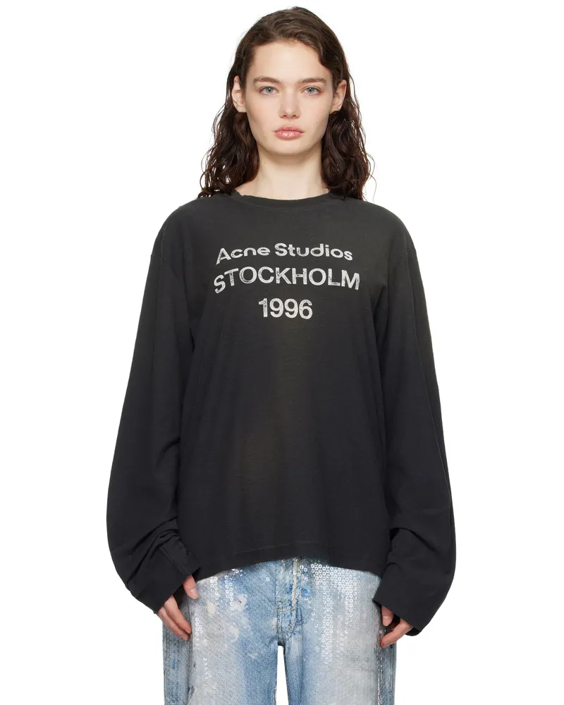 Acne Studios Black Relaxed Fit Logo T-shirt Bm0