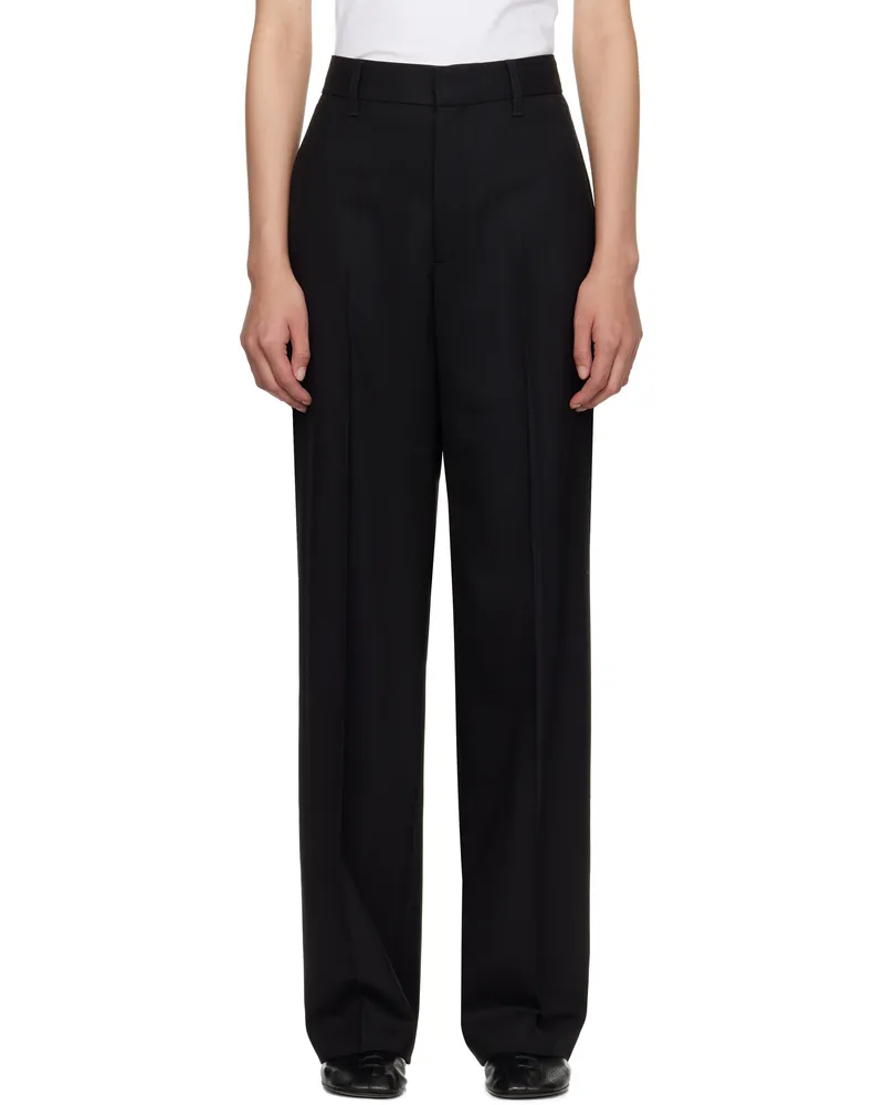 Maria Mcmanus Black High Waisted Wide Leg Trousers Black