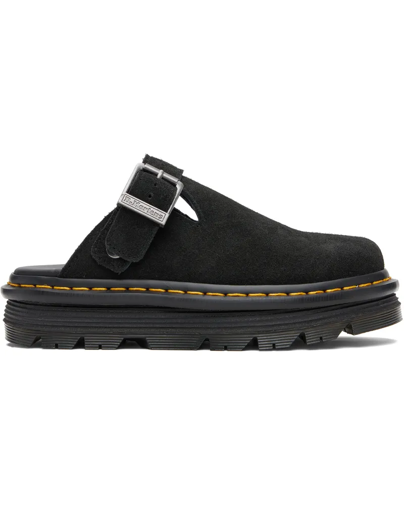 Dr.Martens Black Zebzag Suede Casual Slingback Platform Mules Black
