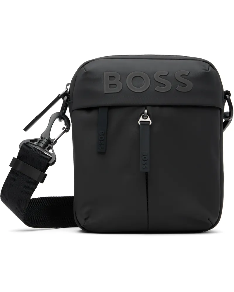 HUGO BOSS Black Faux-Leather Reporter Bag 001-black