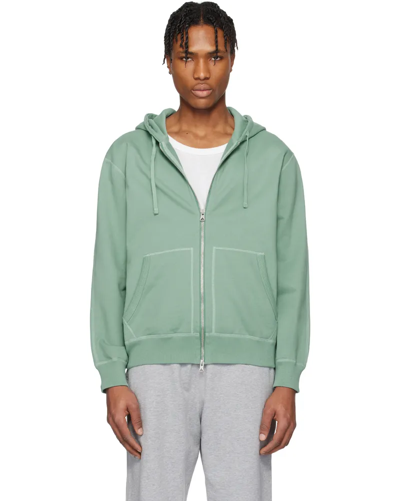 Reigning Champ Green Midweight Terry Standard Zip Hoodie Sage