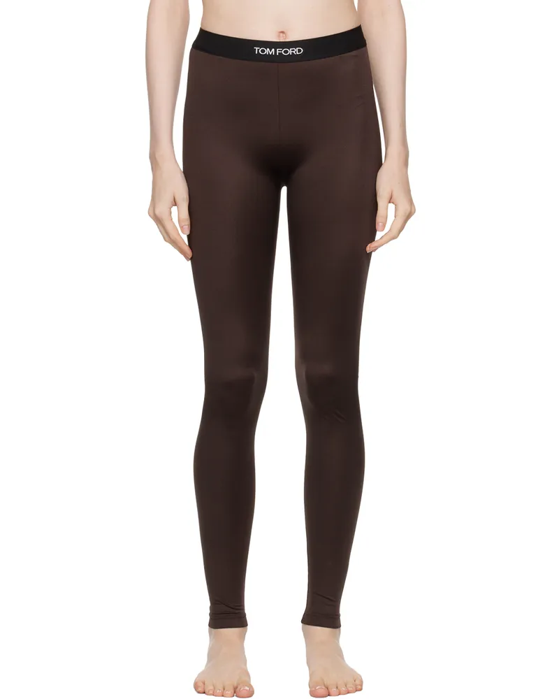Tom Ford Brown Jersey Signature Leggings Kb915