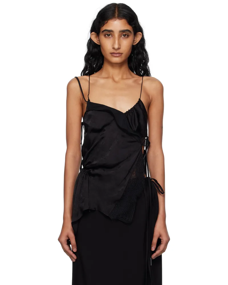 Ann Demeulemeester Black Vepa Ramage Jacquard Slip Top 099