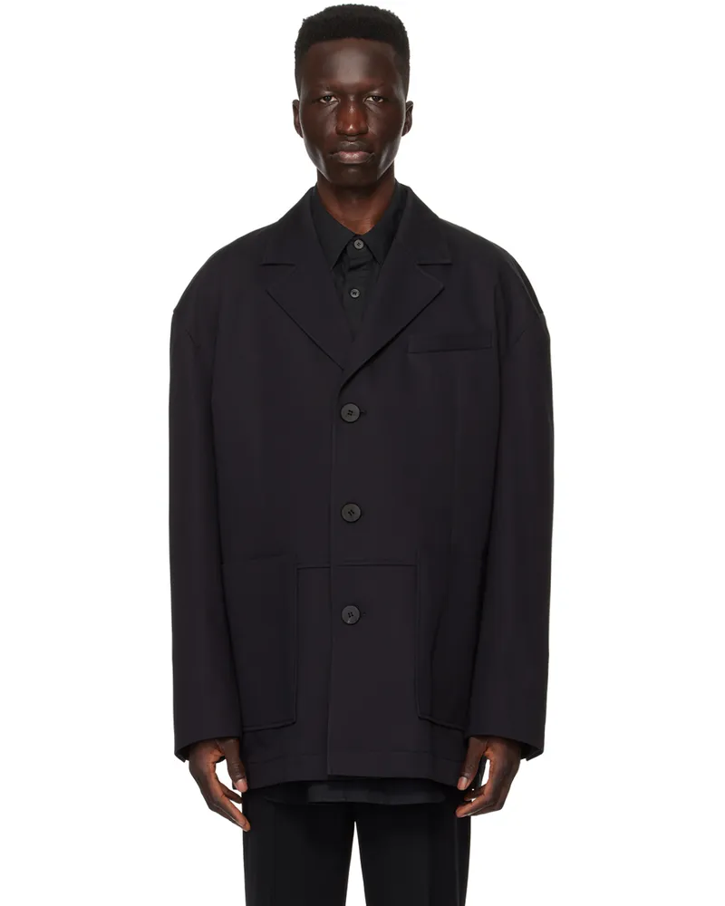 Wooyoungmi Black Single-Breasted Blazer 911b
