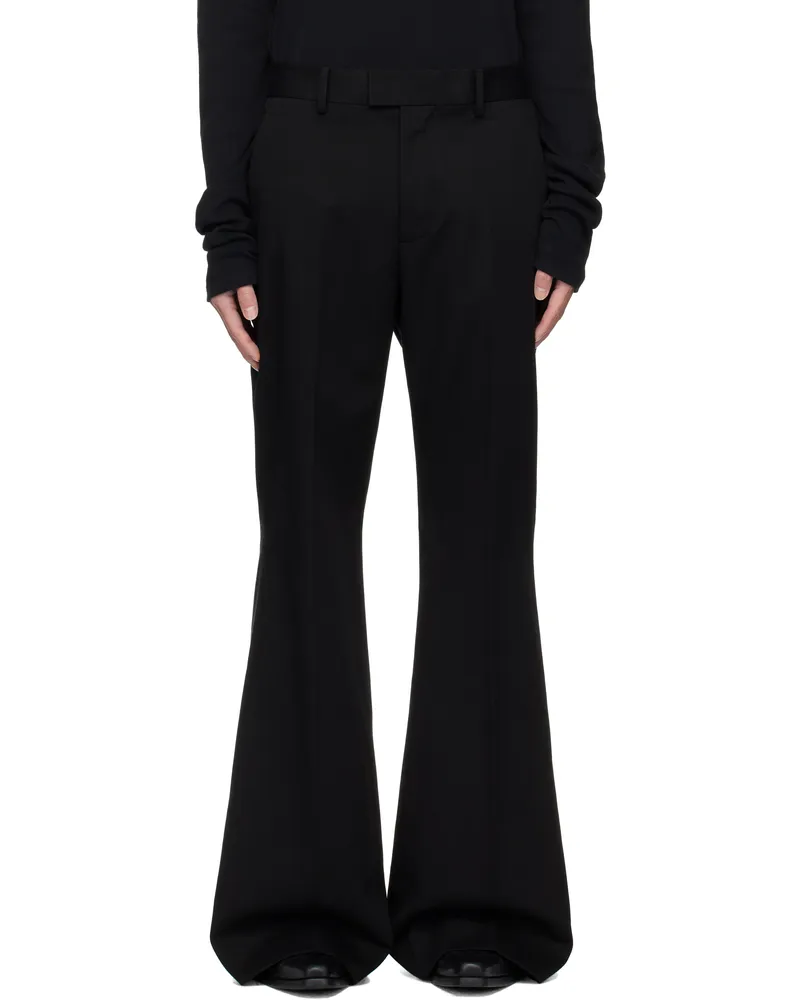 Ann Demeulemeester Black Leek Relaxed Bootcut Trousers Black