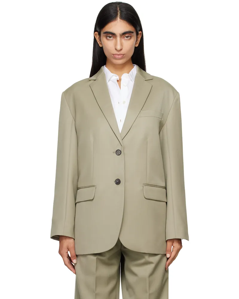 Anine Bing Khaki Quinn Blazer Green