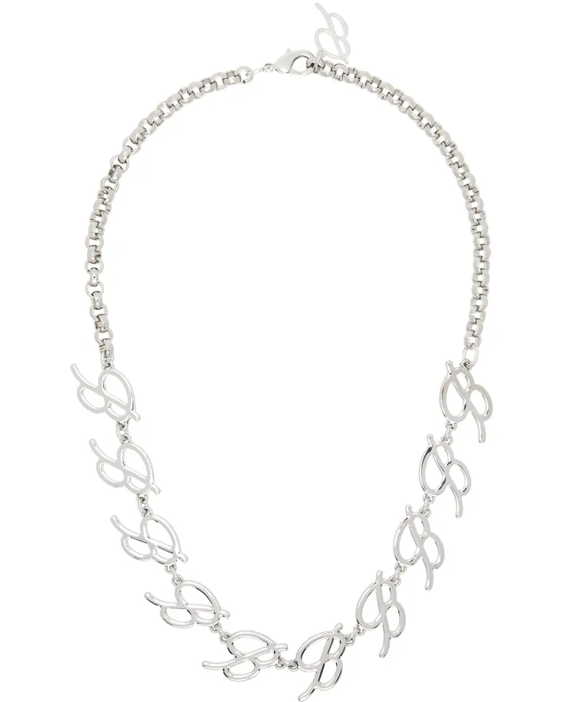 Blumarine Silver Collana B Choker N0996