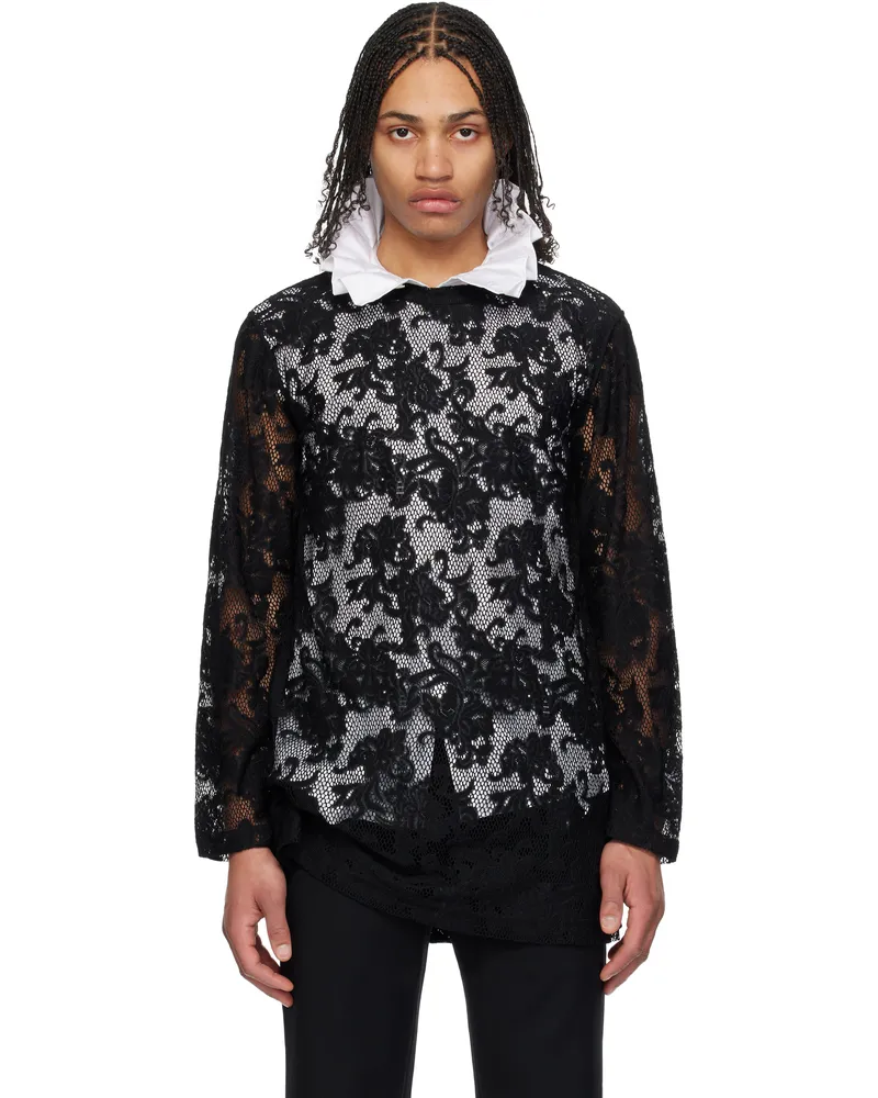 Comme des Garçons Black Raschel Lace T-shirt Black
