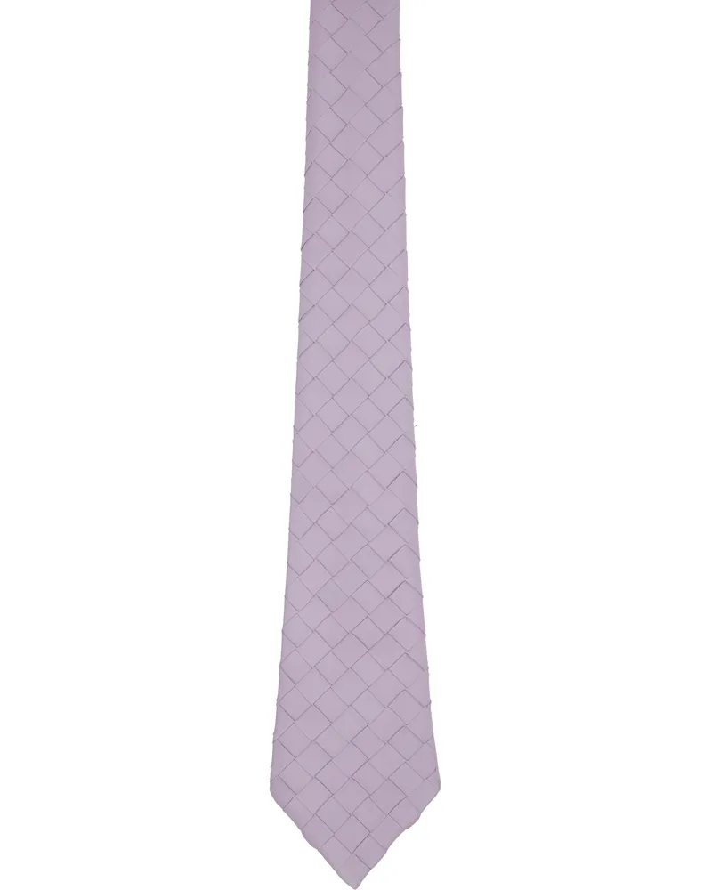 Bottega Veneta Purple Intrecciato Leather Tie 4317