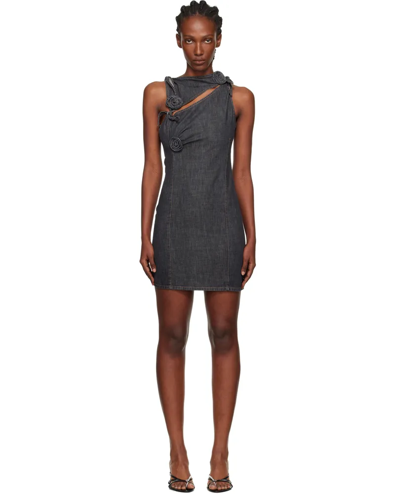 COPERNI Gray Flower Denim Minidress Grey