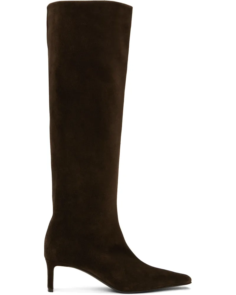 KHAITE Brown Ona Knee-High Tall Boots 893