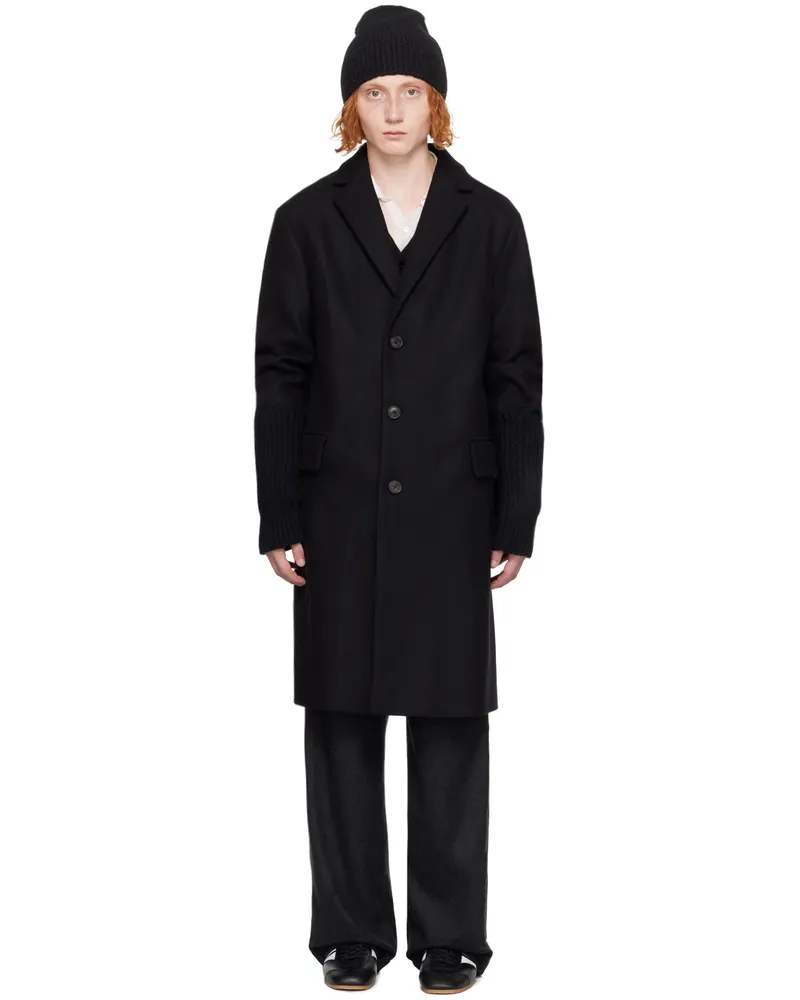 Dries van Noten Black Single-Breasted Coat 900