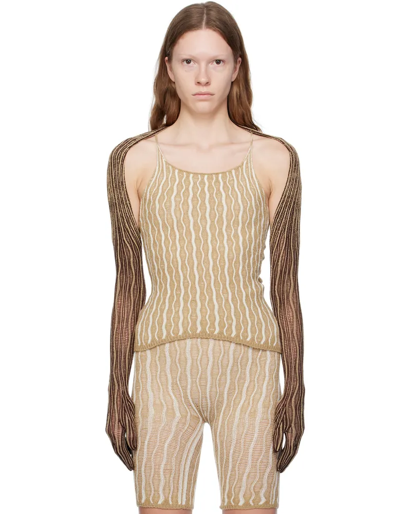 Isa Boulder SSENSE Exclusive Brown & Beige Gloves Peanut