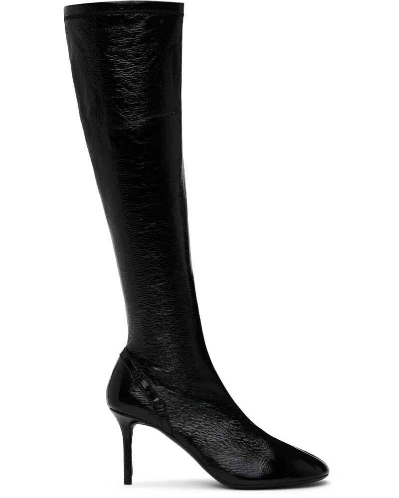 Courrèges Black Oblique Vinyl Tall Boots 9999