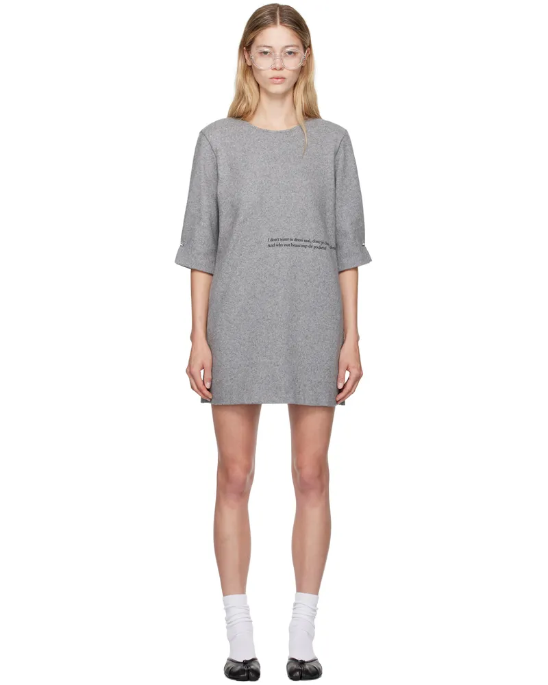 Maison Margiela Gray Wool Minidress 856m