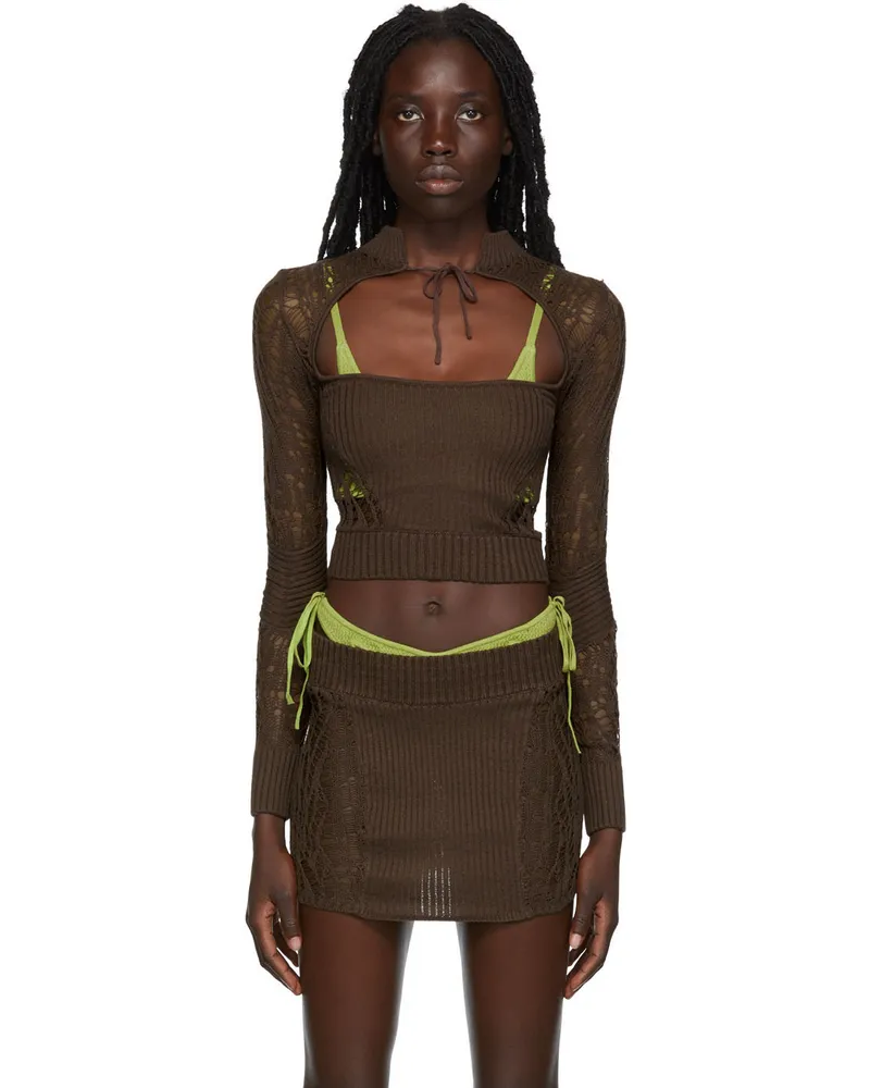 GUIZIO SSENSE Exclusive Brown Turtleneck Brown