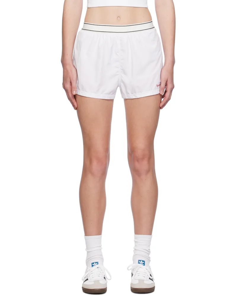 SPORTY & RICH White Zip Pocket Shorts White