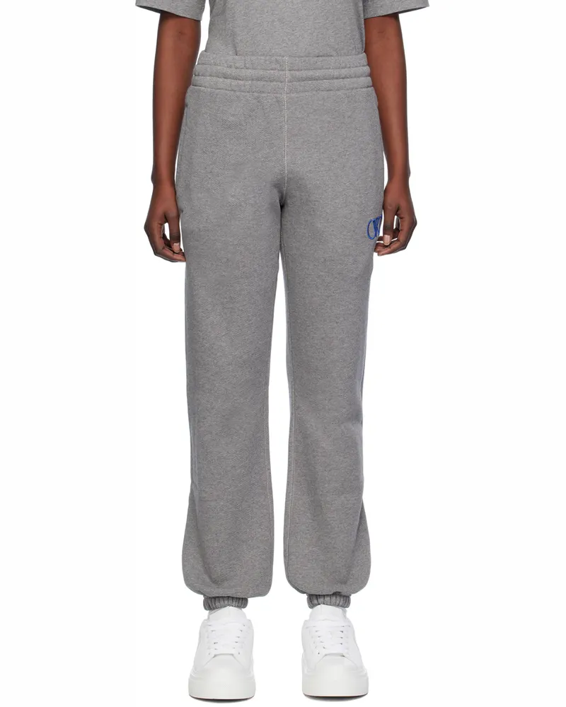 OFF-WHITE Gray Ow Cuff Sweatpants Melange