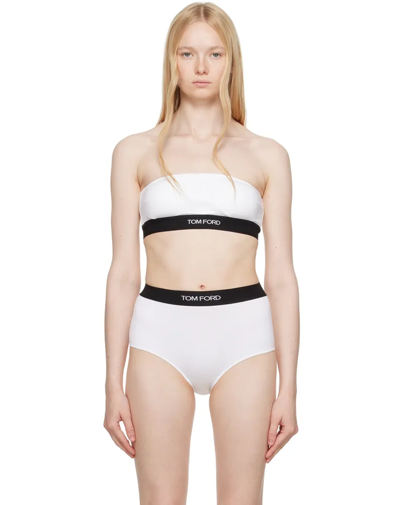 Tom Ford White Modal Signature Bandeau Bra Aw002