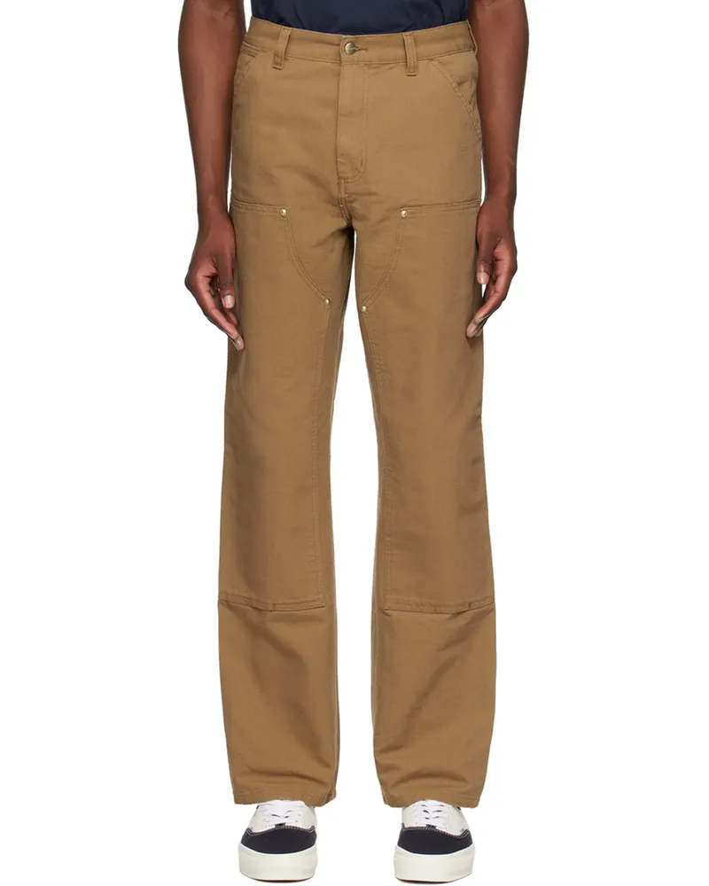Carhartt WIP Brown Double Knee Trousers 02