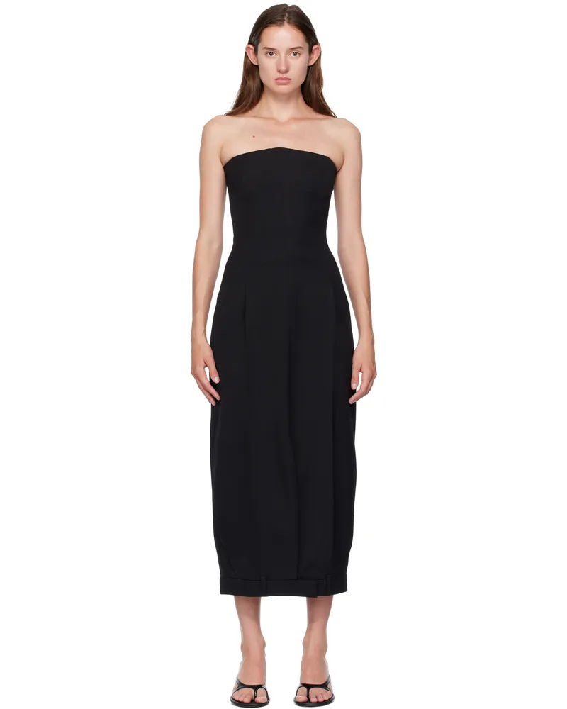 VETEMENTS Black Upside-Down Tailored Pantadress Maxi Dress Black
