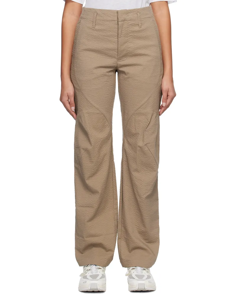 Post Archive Faction Brown Three-Dimensional Trousers Brown