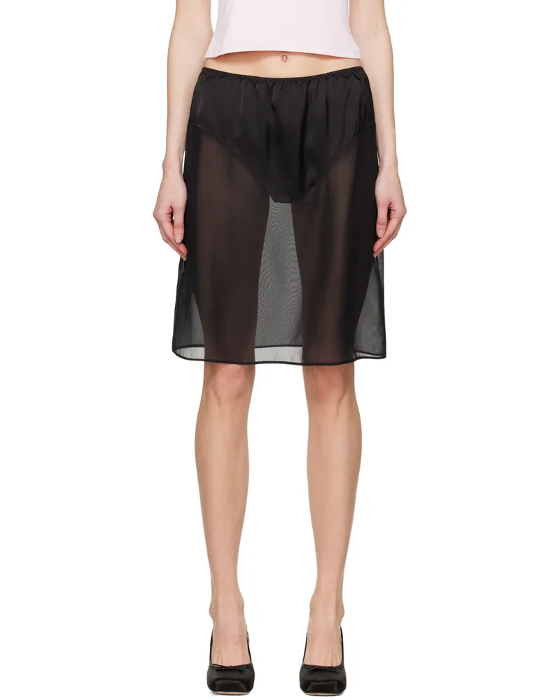 Sandy Liang Black Cassi Midi Skirt 001