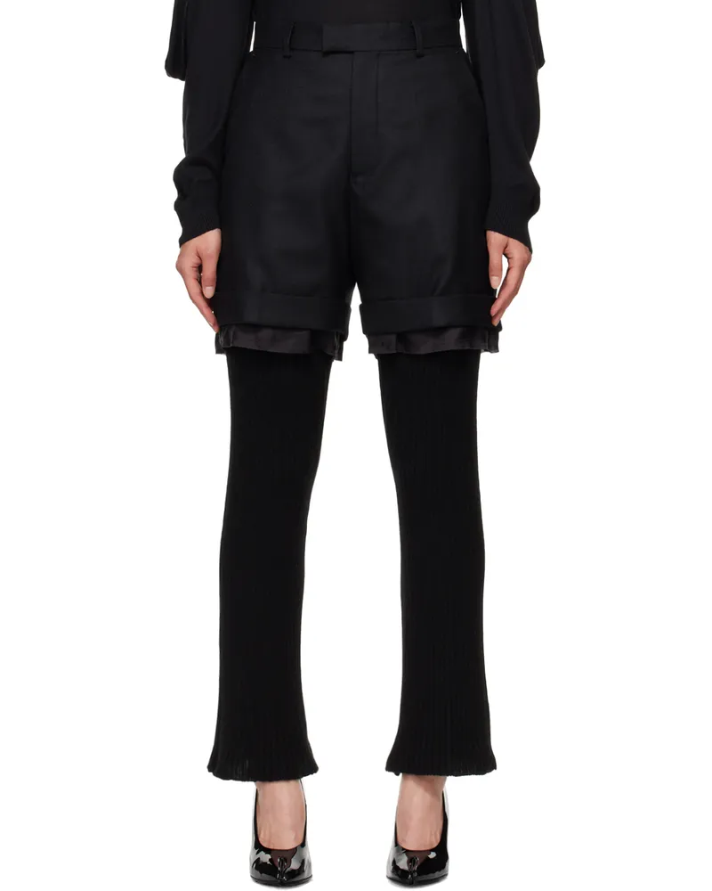 Undercover Black Layered Trousers Black