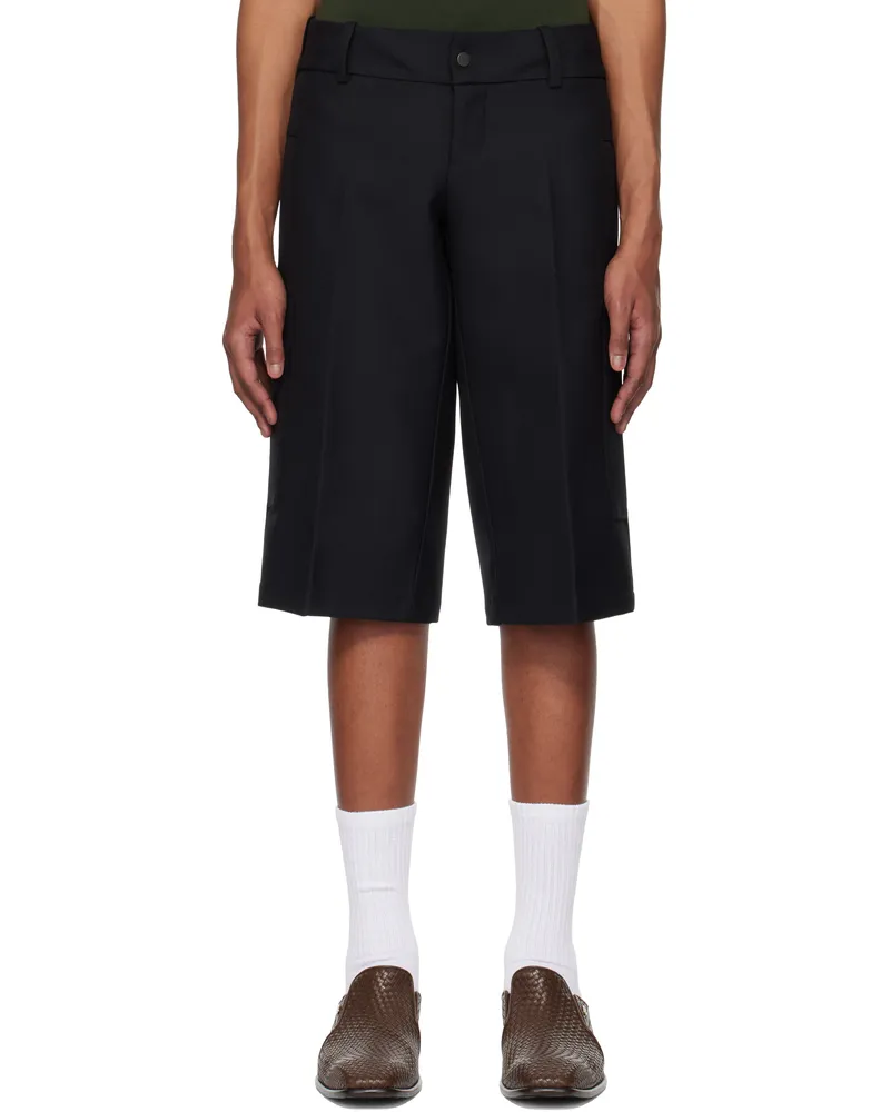 Fax Copy Express Black Straight Bermuda Shorts Black