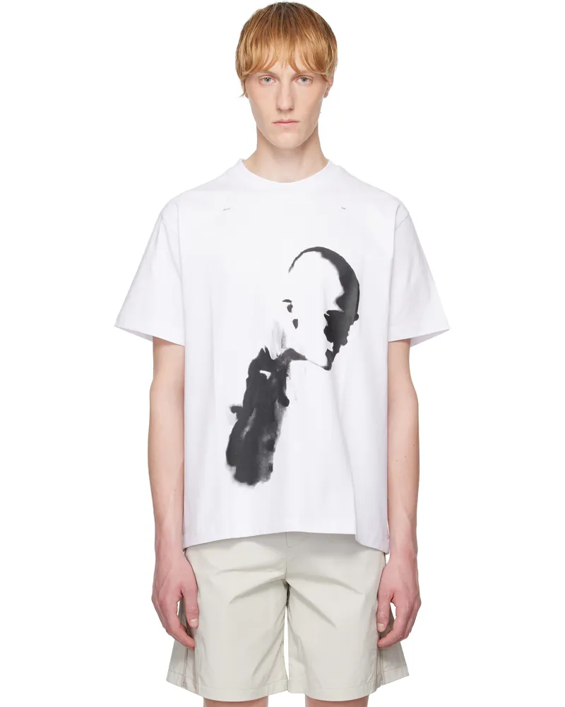 Heliot Emil White AI Generated Print T-shirt White