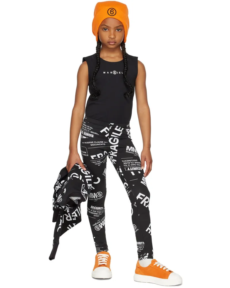 Maison Margiela Kids Black Logo Bodysuit M6900