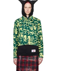 Charles Jeffrey Loverboy Green & Yellow Art Denim Jacket Block