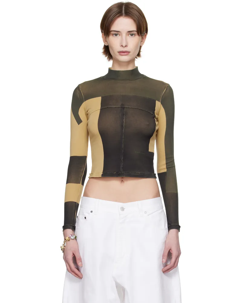 Eckhaus Latta Multicolor Lapped Baby Top Redacted