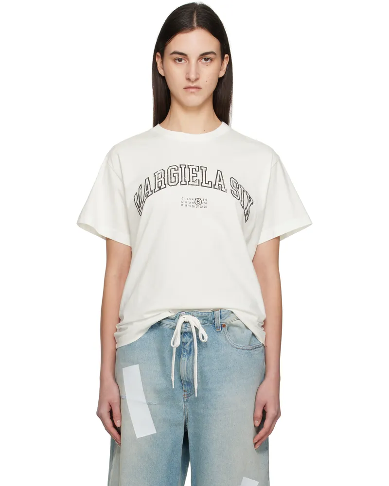 Maison Margiela White Varsity Print T-shirt 101