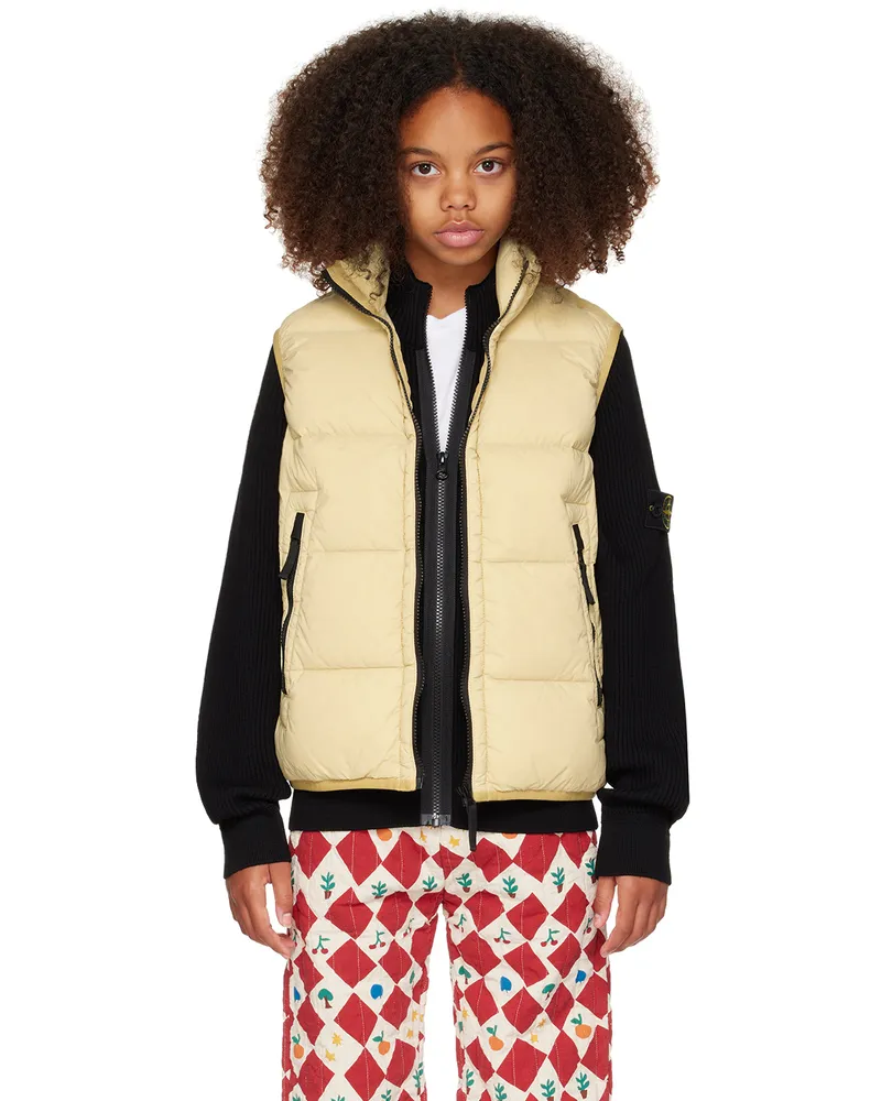Stone Island Kids Beige Zip Down Vest V0091